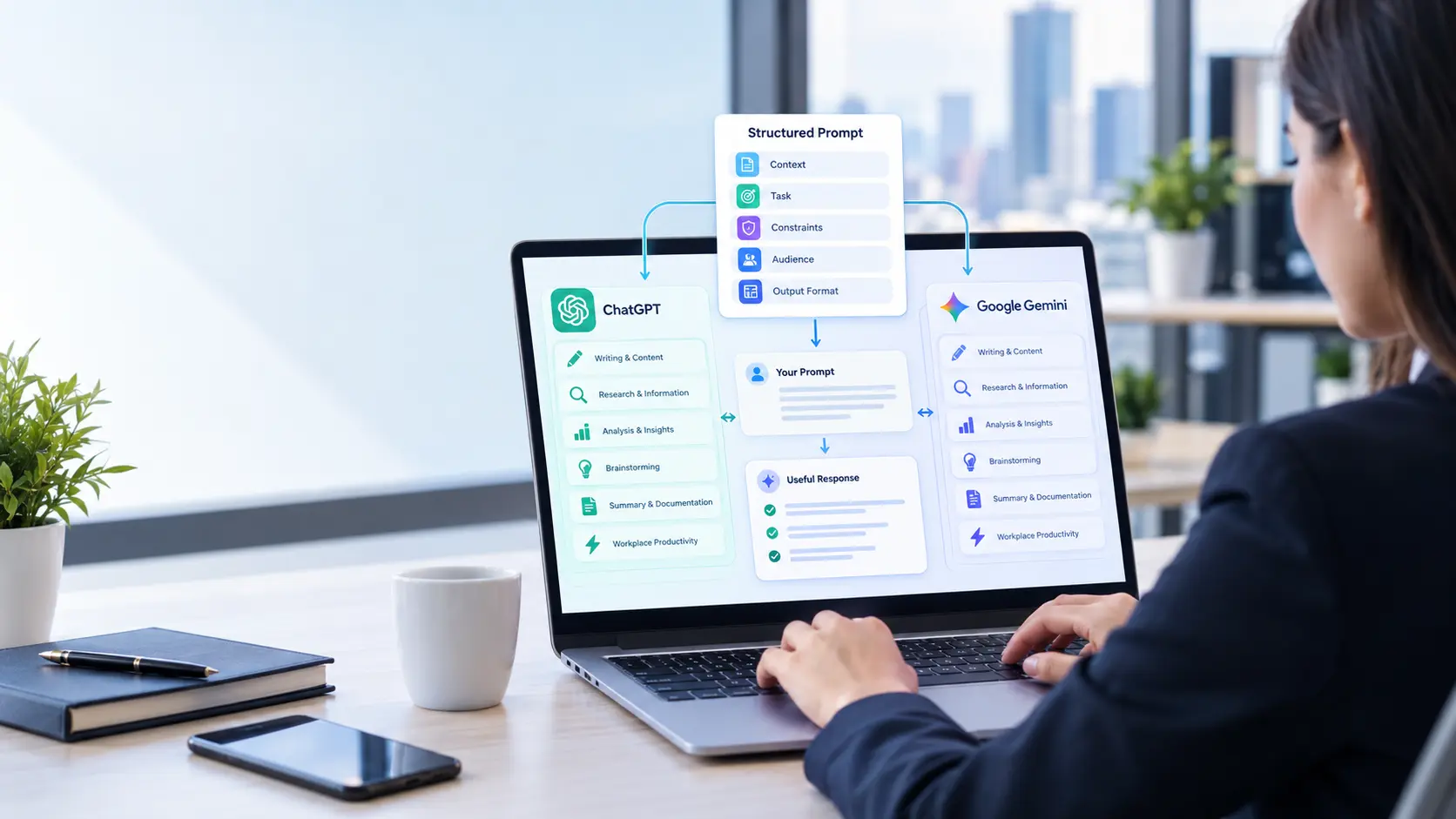 AI prompt engineering for business with ChatGPT and Gemini